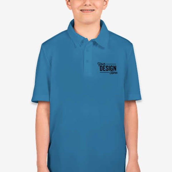 Port Authority Youth Silk Touch Performance Polo - Brilliant Blue