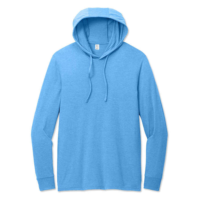 Allmade Tri-Blend Recycled Hooded Long Sleeve T-shirt - Azure Blue