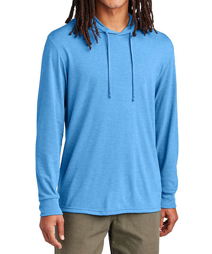 Allmade Tri-Blend Recycled Hooded Long Sleeve T-shirt - Azure Blue 3 Allmade Tri-Blend Recycled Hooded Long Sleeve T-shirt - Azure Blue
