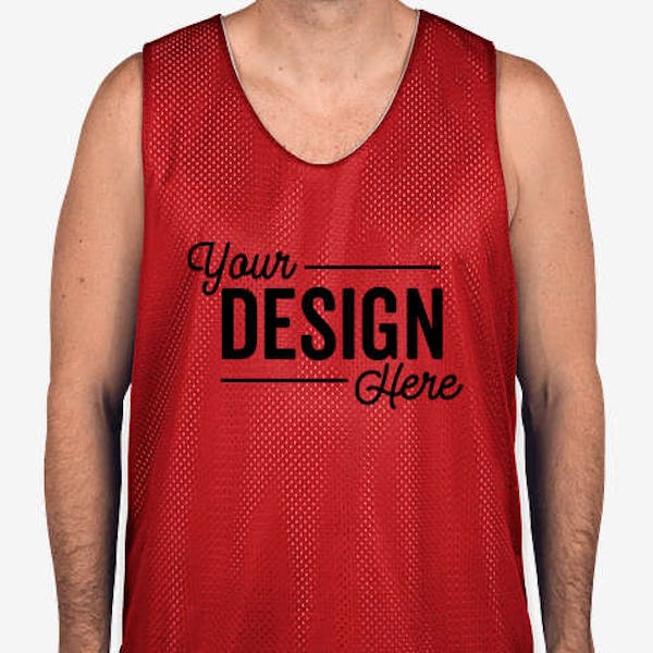 A4 Mesh Reversible Tank - Scarlet / White
