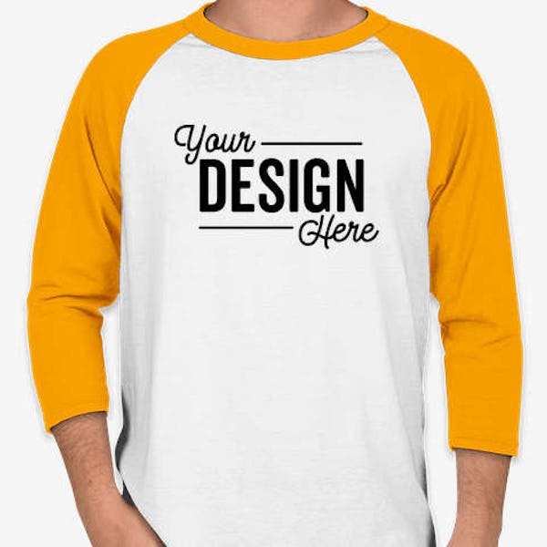Augusta 50/50 Raglan T-shirt - White / Gold
