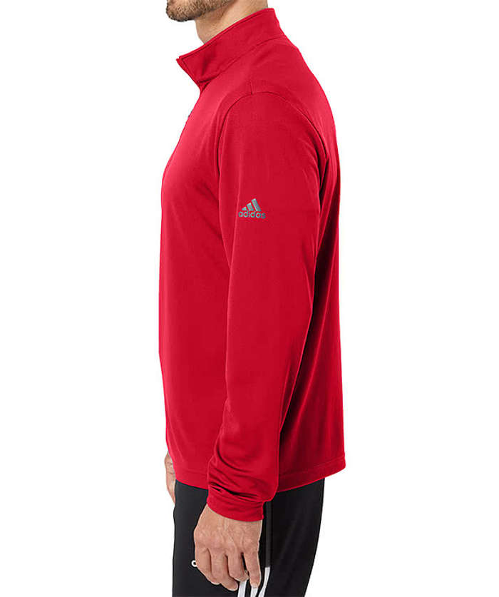 Adidas Recycled Lightweight Quarter Zip Sweatshirt - Power Red 5 Adidas Recycled Lightweight Quarter Zip Sweatshirt - Power Red