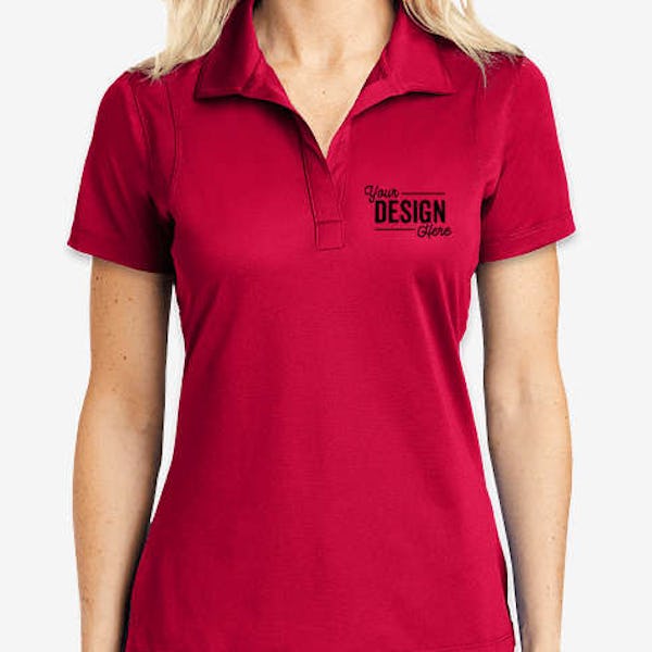 Sport-Tek Women's Sport-Wick Micro Pique Performance Polo - Embroidered - Deep Red