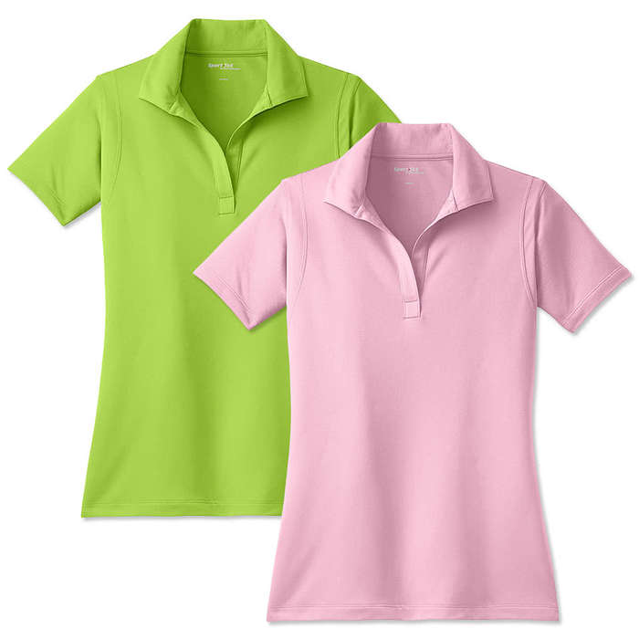 Sport-Tek Women's Sport-Wick Micro Pique Performance Polo - Embroidered - Deep Red