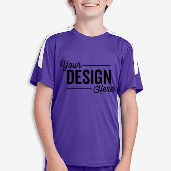 Sport-Tek Youth Competitor United Performance Jersey - Purple / White
