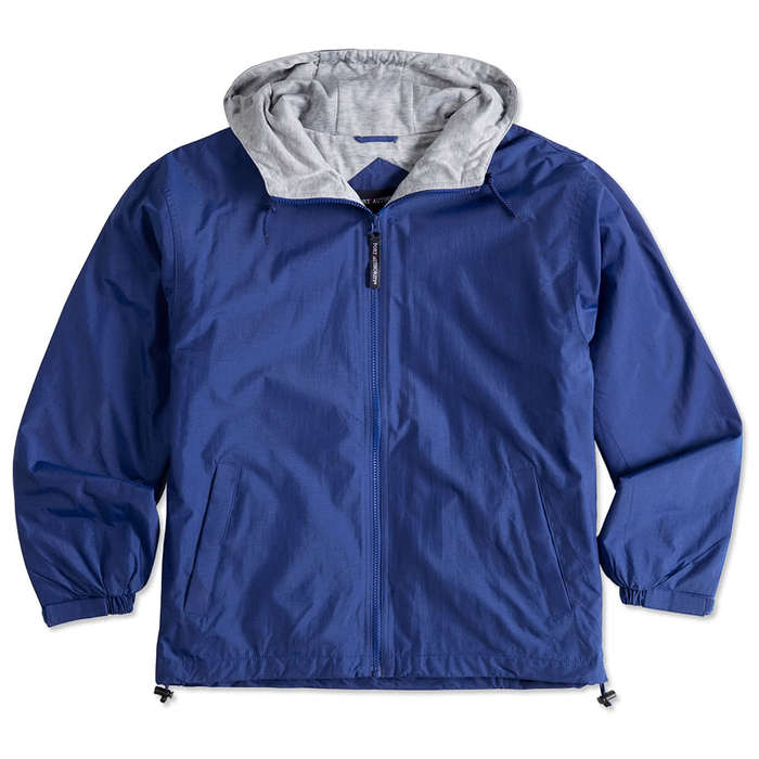 Port Authority Lined Hooded Team Jacket - Bright Navy / Light Oxford