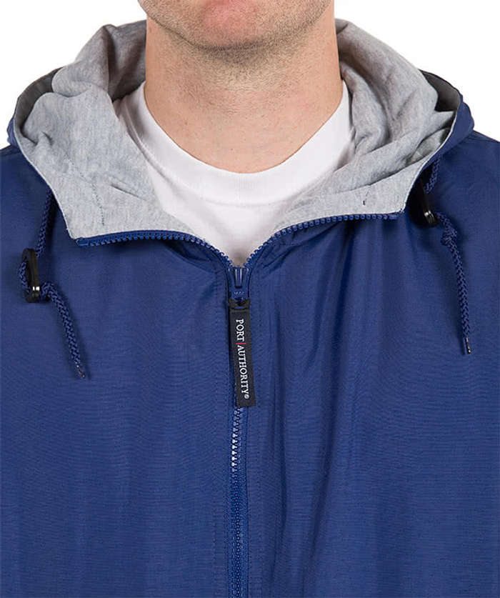 Port Authority Lined Hooded Team Jacket - Bright Navy / Light Oxford