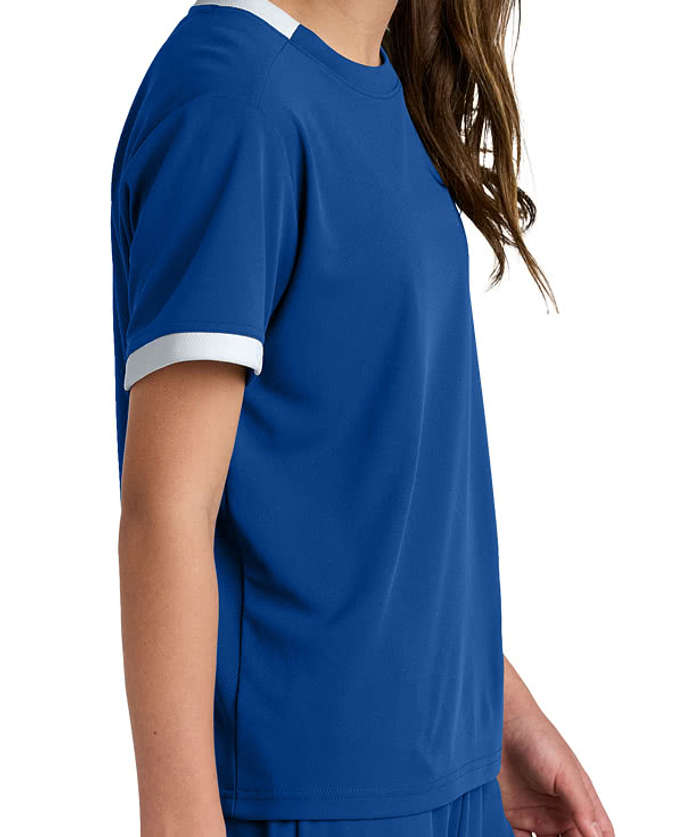 Sport-Tek Youth Club Recycled Performance Jersey - Deep Orange / White