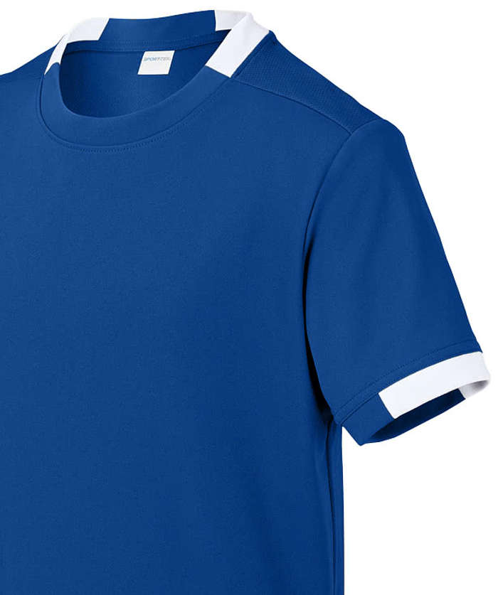 Sport-Tek Youth Club Recycled Performance Jersey - Deep Orange / White
