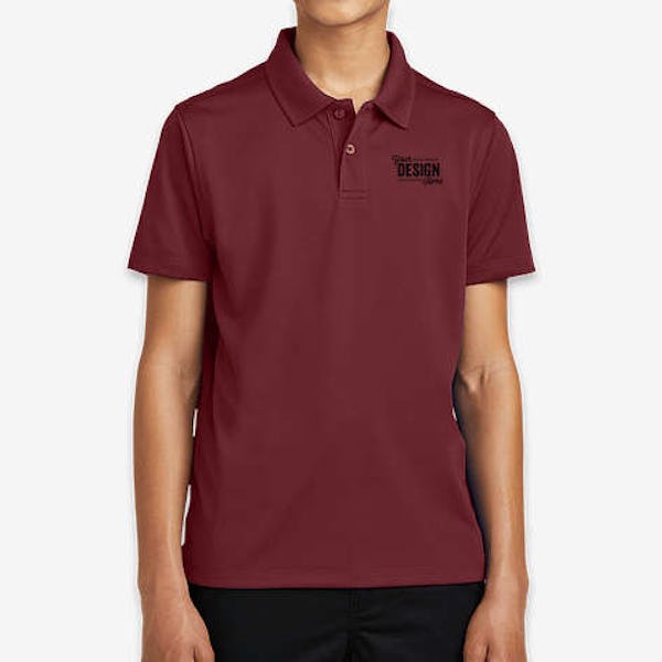 Port Authority Youth Dry Zone UV Performance Polo - Burgundy