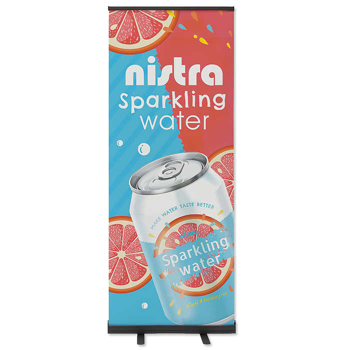 Full Color 31.5" x 83.5" Promotional Retractable Banner Kit - Athletic Gold / Black