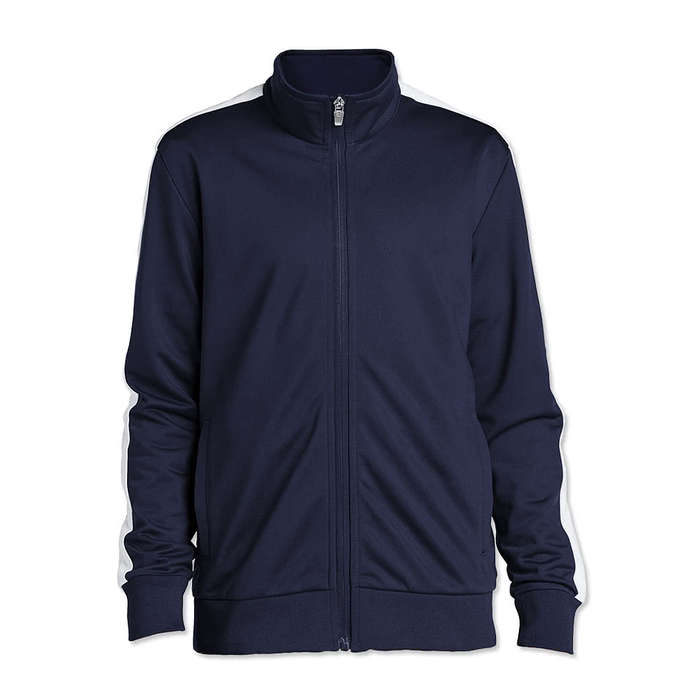 Sport-Tek Youth Tricot Track Jacket - Graphite Grey / Black