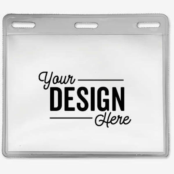 4" x 3" Horizontal Vinyl Badge Pouch - Clear