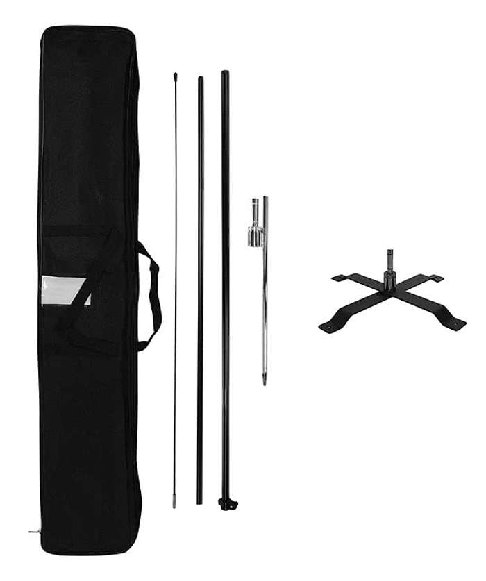 Full Color 8' Portable Feather Flag with Cross Base - Navy