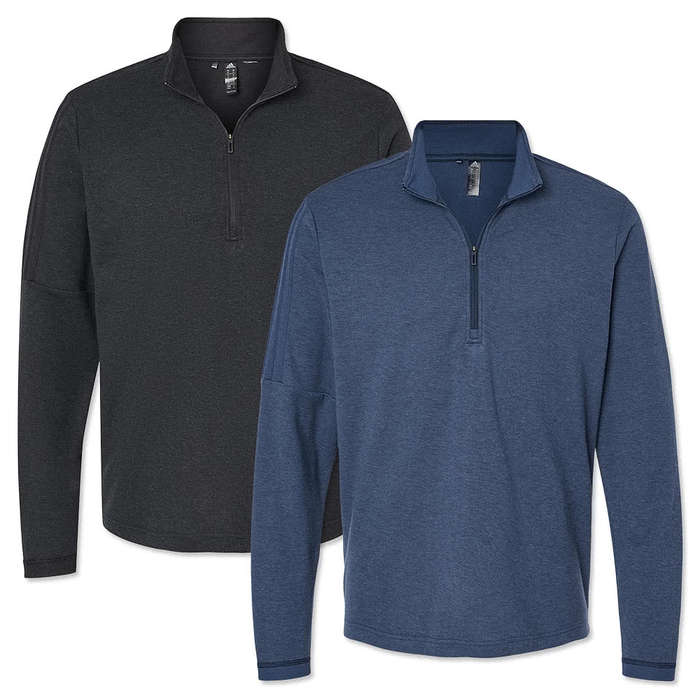 Adidas 3-Stripes Recycled Quarter Zip Sweatshirt - Grey Three Melange 3 Adidas 3-Stripes Recycled Quarter Zip Sweatshirt - Grey Three Melange