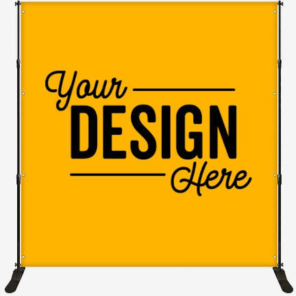 Full Color 8' x 8' Backdrop Banner Kit - Athletic Gold