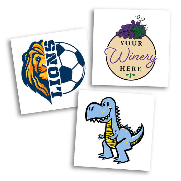 Full Color 2" x 2" Classic Custom Temporary Tattoo (Set of 200) - Clear