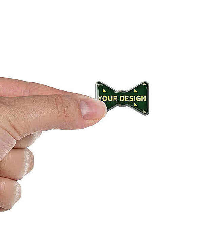 Full Color 1.25" Die Cut Lapel Pin - Silver Backing