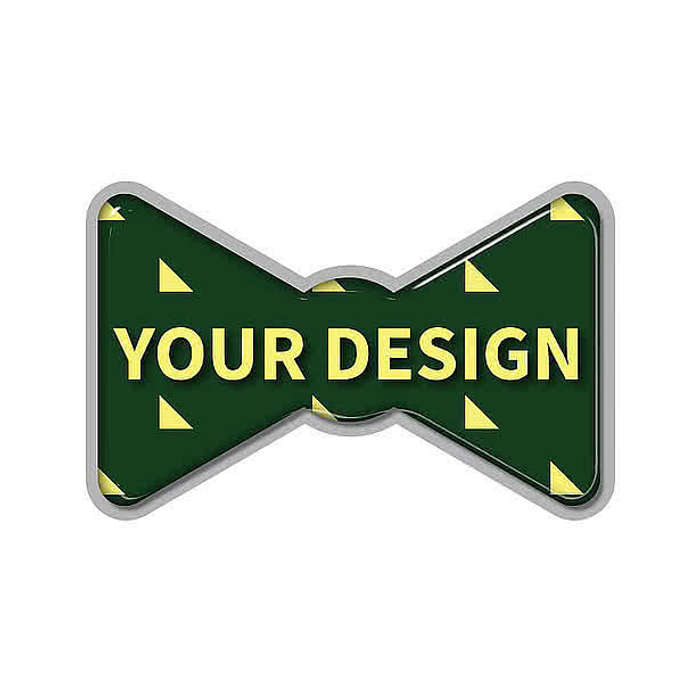 Full Color 1.25" Die Cut Lapel Pin - Silver Backing