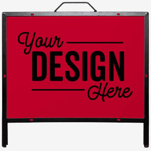 Full Color 24.5" x 18" Superstrong Angle Iron A-Frame Sign Kit - Cardinal
