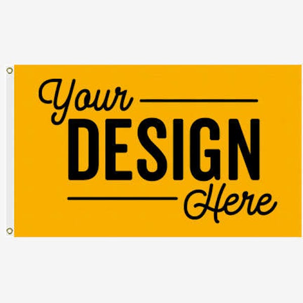 Full Color 5' x 3' Double Sided Flag - Athletic Gold