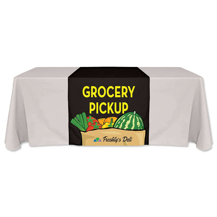 Full Color 30" Table Runner - Columbia Blue