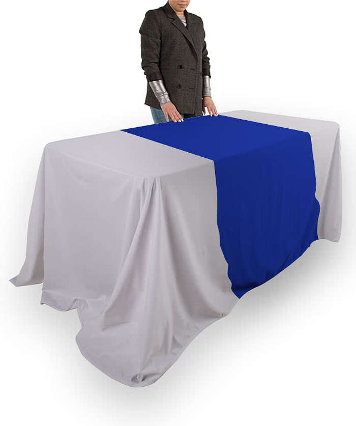 Full Color 30" Table Runner - Columbia Blue