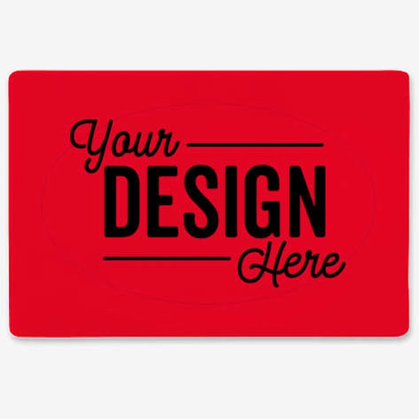 Full Color 6 in. x 4 in. No Residue Oval Tech Decal - Red