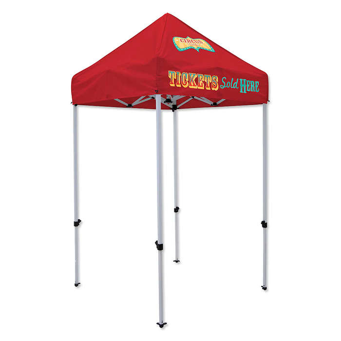 Full Color 5' Promotional Plus Tent - 2 Imprint Locations - White