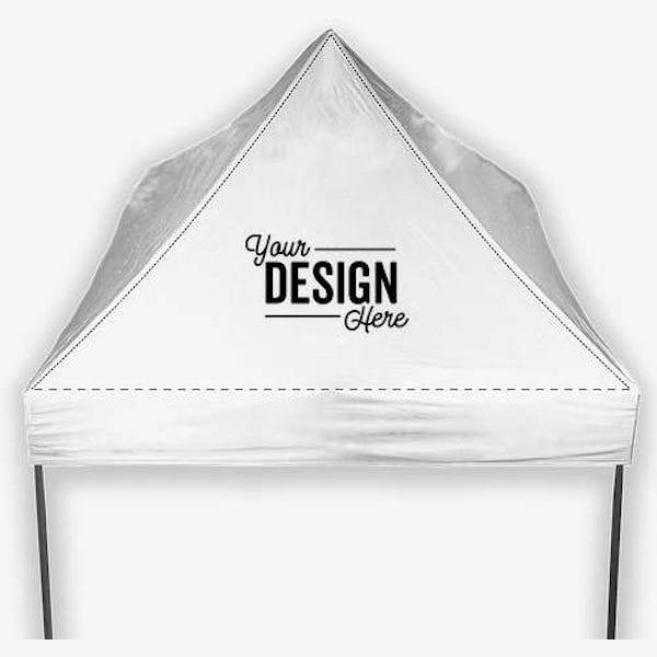 Full Color 10' Standard Canopy Tent - 1 Imprint Location - White