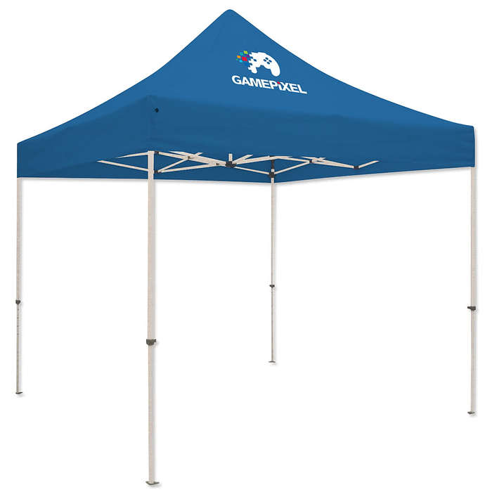 Full Color 10' Standard Canopy Tent - 1 Imprint Location - White