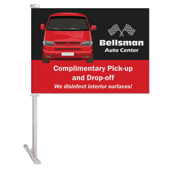 Full Color 15" x 11.5" Single Sided Car Flag - Maroon