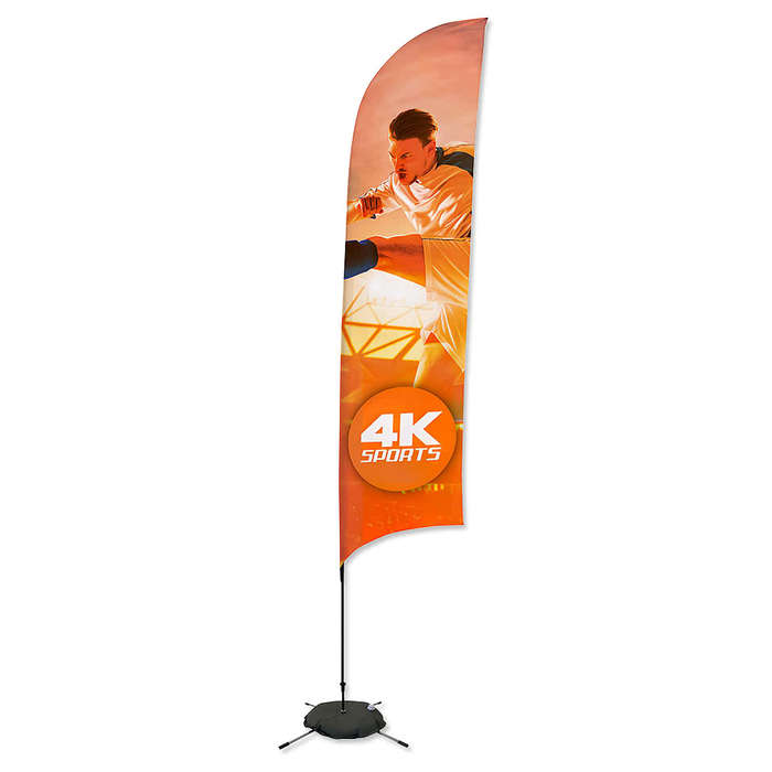 Full Color 13’ Streamline Razor Flag with Cross Base - Maroon