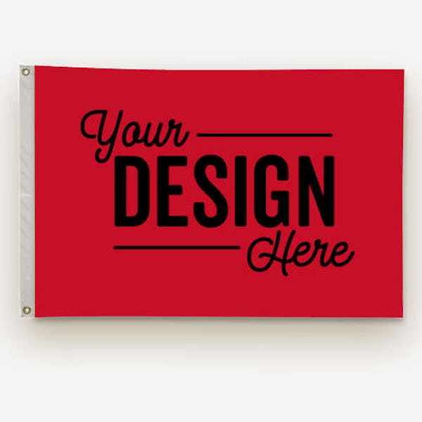 Full Color 2' x 3' Double Sided Nylon Flag - Red