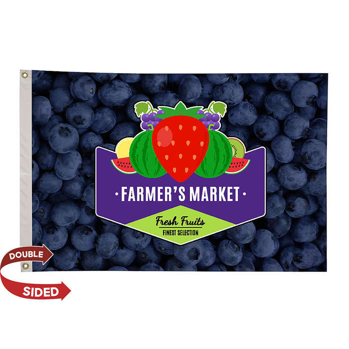 Full Color 2' x 3' Double Sided Nylon Flag - Red