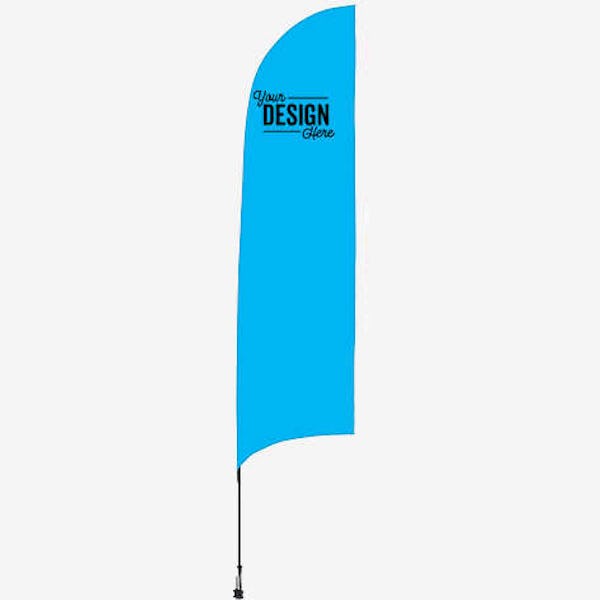 Full Color 13’ Streamline Razor Flag with Spike - Columbia Blue