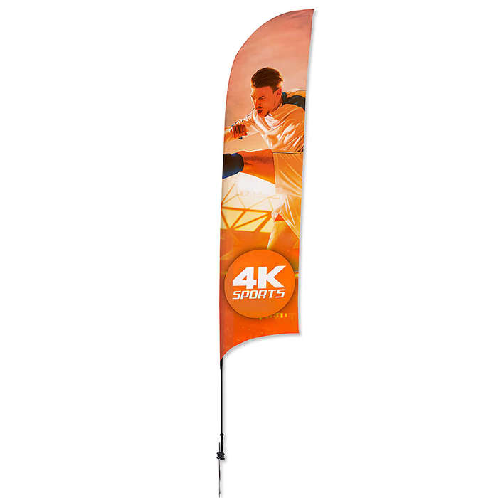 Full Color 13’ Streamline Razor Flag with Spike - Columbia Blue