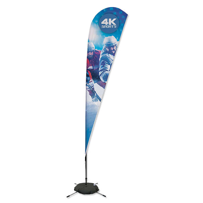 Full Color 11.5' Streamline Teardrop Flag with Cross Base - Kelly Green