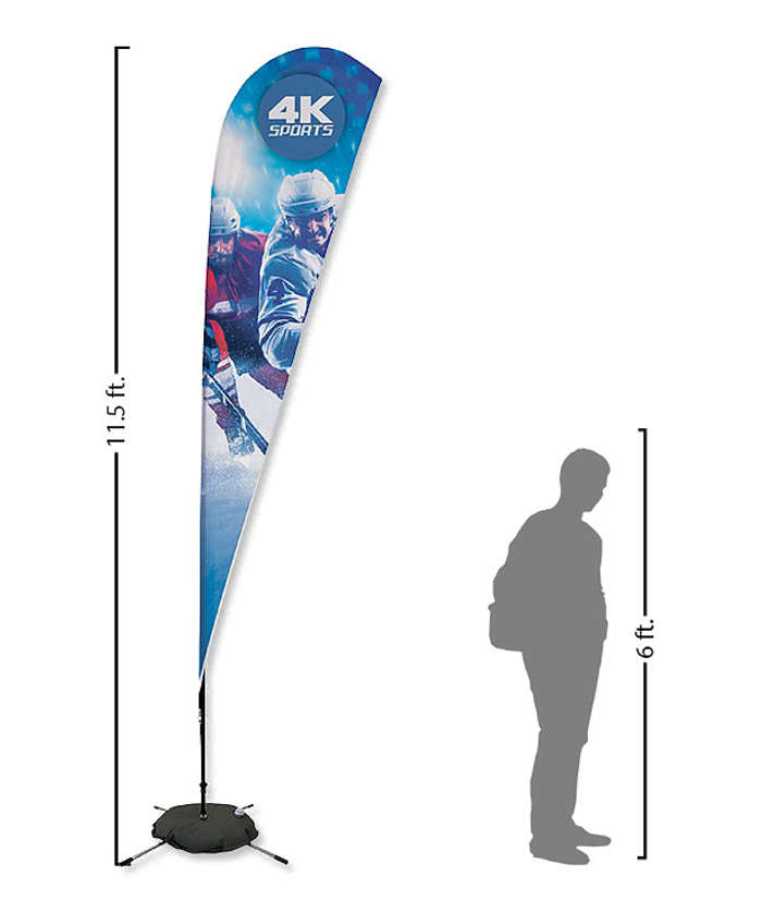 Full Color 11.5' Streamline Teardrop Flag with Cross Base - Kelly Green 3 Full Color 11.5' Streamline Teardrop Flag with Cross Base - Kelly Green
