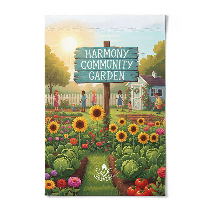 Full Color 18" x 12.25" Double Sided Garden Flag - White