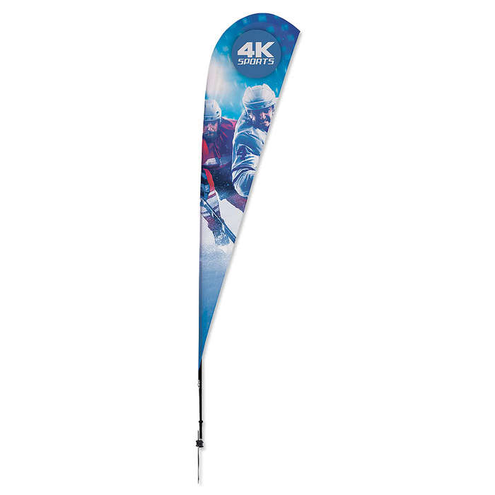 Full Color 11.5' Streamline Teardrop Flag with Ground Spike - Maroon