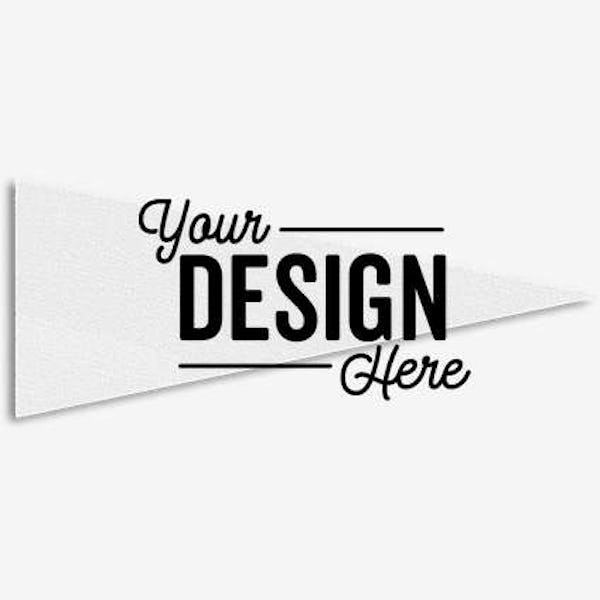 8" x 18" Felt Pennant - White