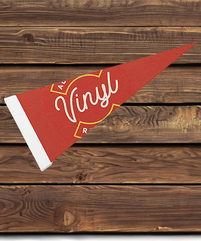 8" x 18" Felt Pennant - White