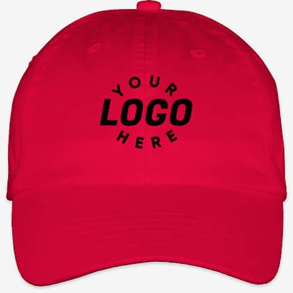 Valucap Bio-Washed Hat - Embroidered - Red