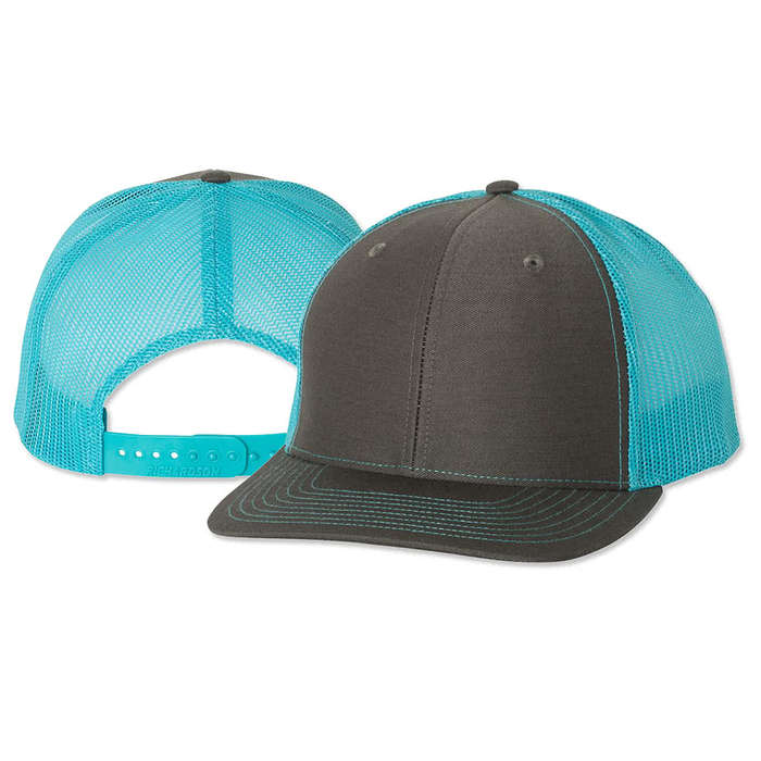 Richardson Snapback Trucker Hat - Embroidered - Royal / White 3 Richardson Snapback Trucker Hat - Embroidered - Royal / White
