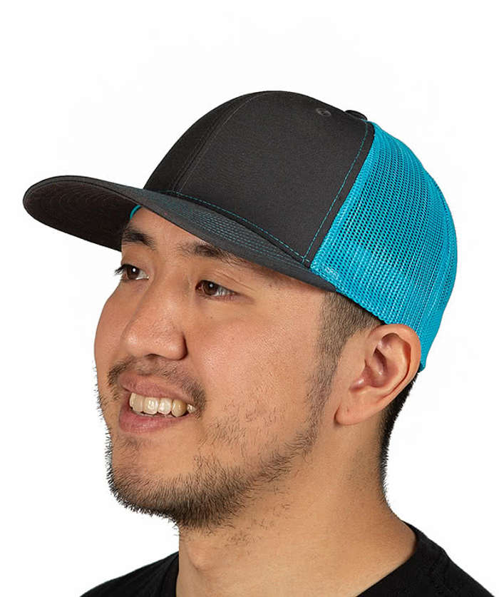 Richardson Snapback Trucker Hat - Embroidered - Royal / White 4 Richardson Snapback Trucker Hat - Embroidered - Royal / White