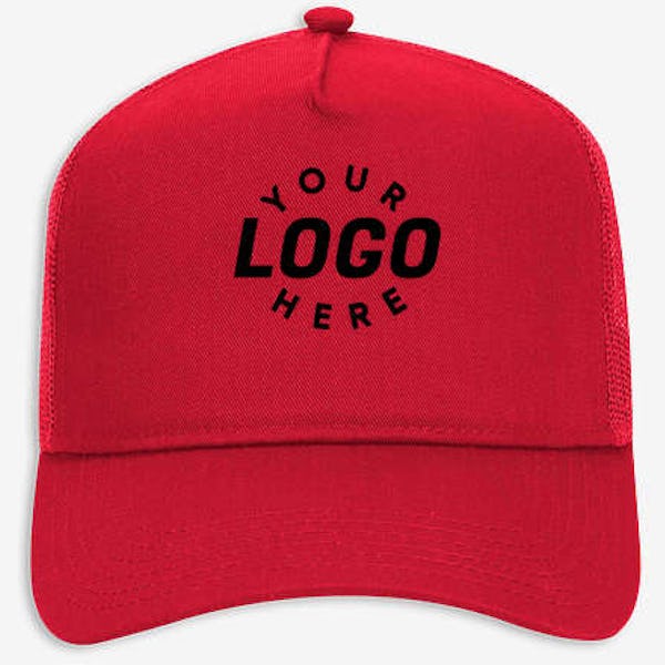 Otto Cap Five-Panel Trucker Hat - Embroidered - Red