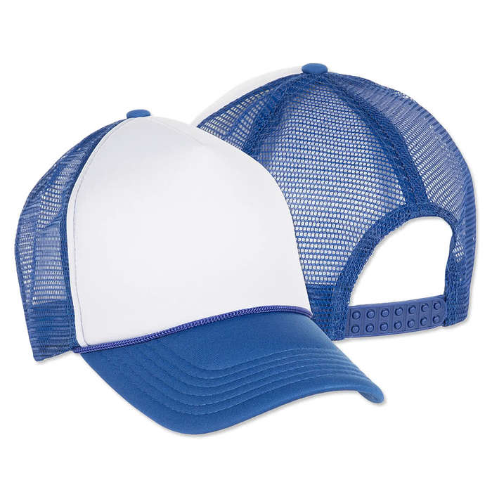 Valucap Foam/Mesh Trucker Hat - White / Kelly
