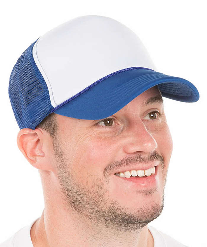 Valucap Foam/Mesh Trucker Hat - White / Kelly