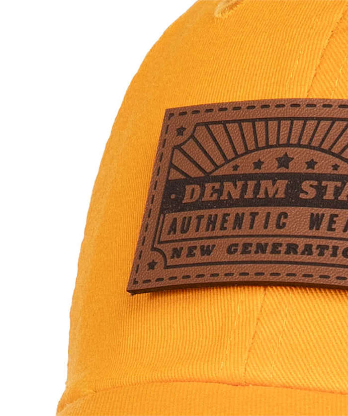 Valucap Bio-Washed Hat - Rectangle Faux Leather Patch - Laser Engraved - Royal